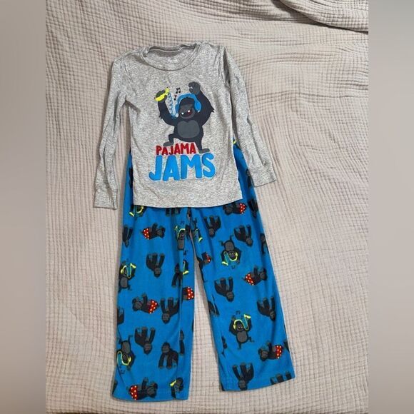 Carter's Other - Carters size 4 gorilla jams fleece bottom pajamas like new